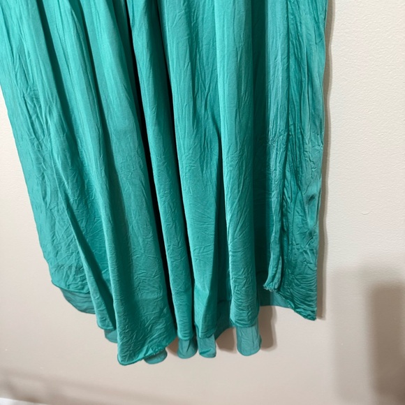 Flow Teal Made in Italy Viscose and Silk Maxi Slip Dress - Picture 3 of 5